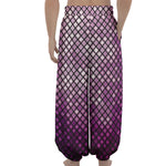 Purple Disco Lights Pattern Print Lantern Pants