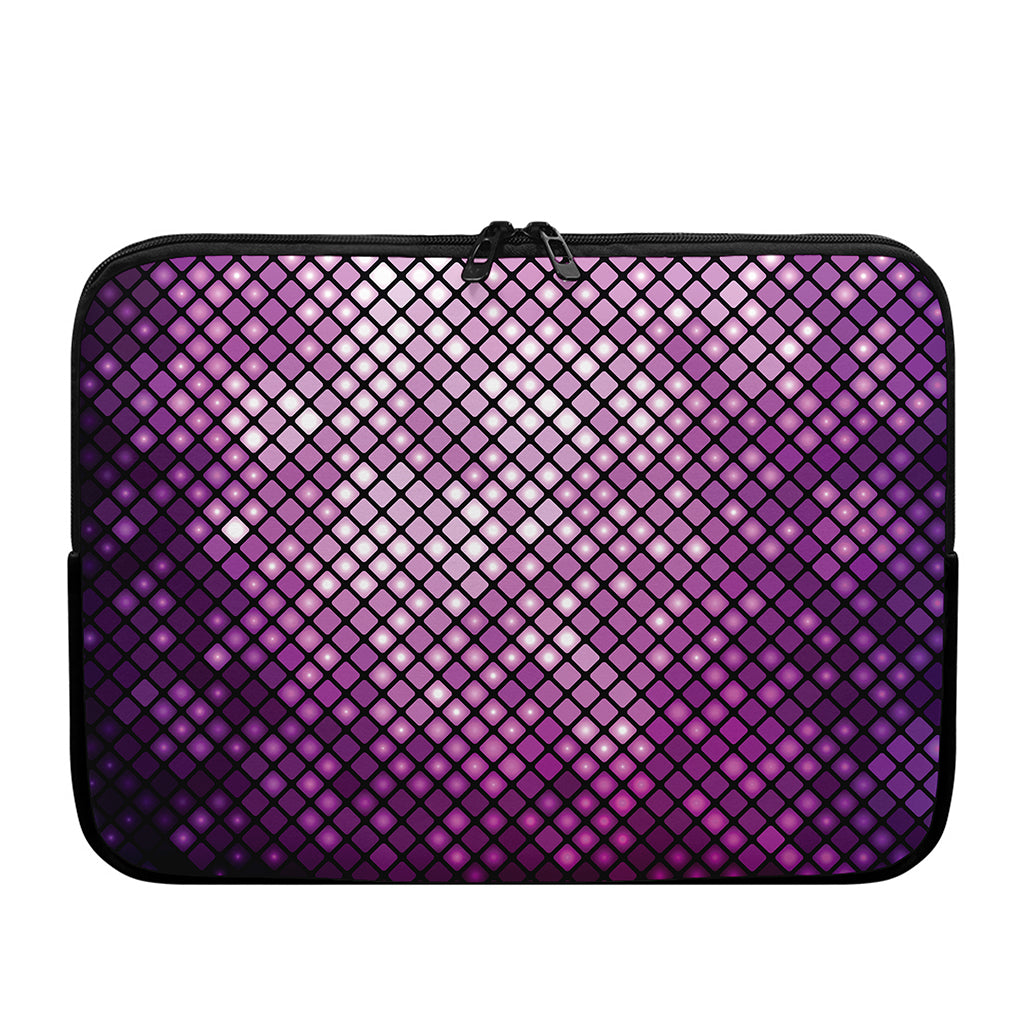 Purple Disco Lights Pattern Print Laptop Sleeve
