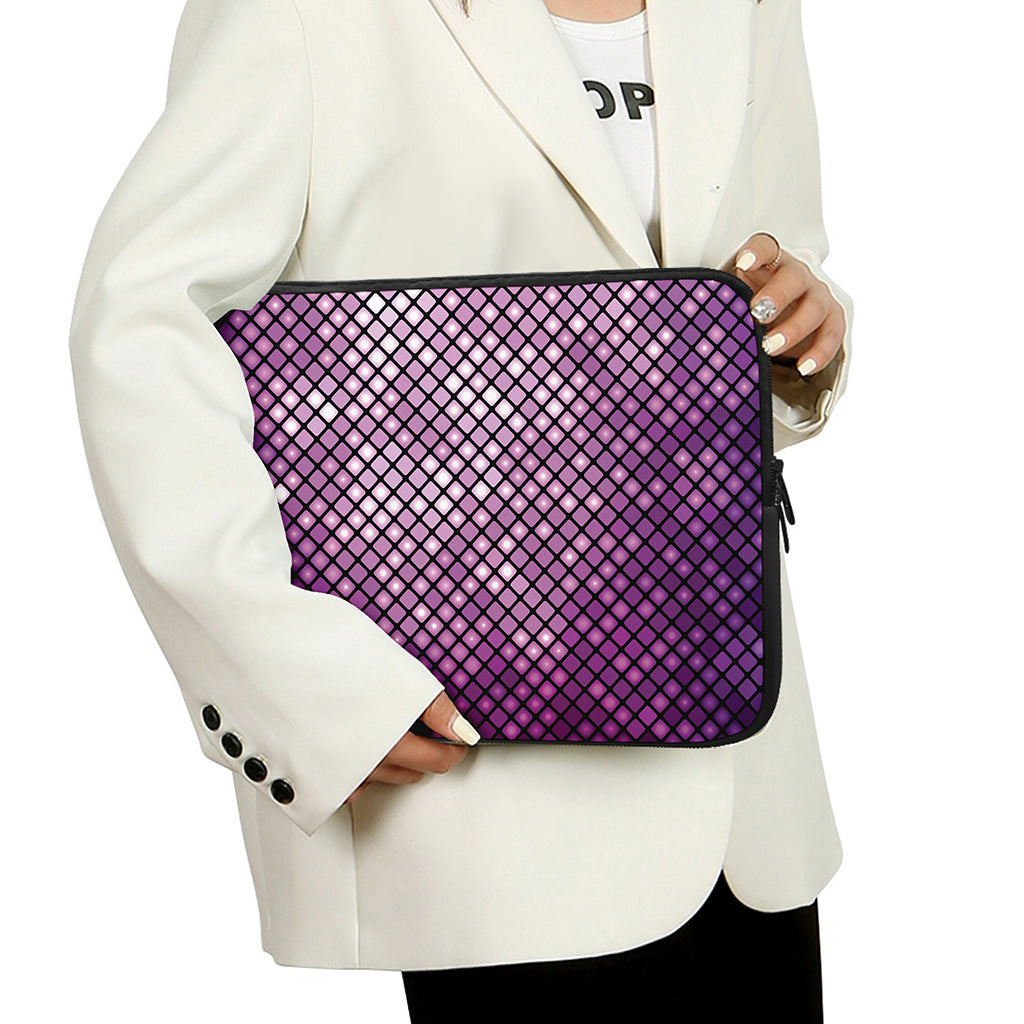 Purple Disco Lights Pattern Print Laptop Sleeve