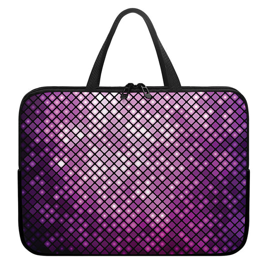Purple Disco Lights Pattern Print Laptop Sleeve With Handle