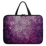 Purple Disco Lights Pattern Print Laptop Sleeve With Handle