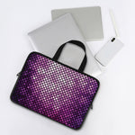 Purple Disco Lights Pattern Print Laptop Sleeve With Handle