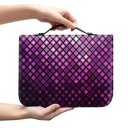 Purple Disco Lights Pattern Print Leather Bible Cover