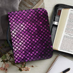 Purple Disco Lights Pattern Print Leather Bible Cover