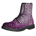 Purple Disco Lights Pattern Print Lace-Up Boots