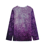 Purple Disco Lights Pattern Print Long Sleeve Short Coat