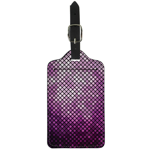 Purple Disco Lights Pattern Print Luggage Tag
