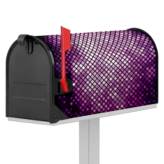 Purple Disco Lights Pattern Print Mailbox Cover