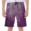 Purple Disco Lights Pattern Print Men's Beach Shorts