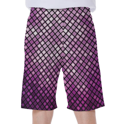 Purple Disco Lights Pattern Print Men's Beach Shorts
