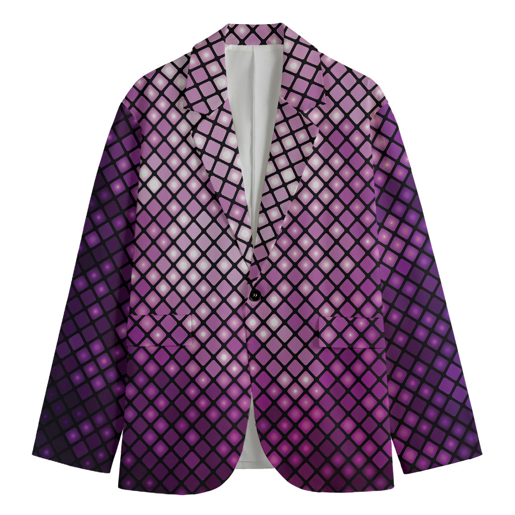 Purple Disco Lights Pattern Print Men's Blazer
