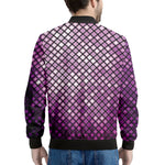 Purple Disco Lights Pattern Print Men's Bomber Jacket
