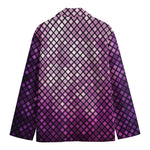 Purple Disco Lights Pattern Print Men's Cotton Blazer