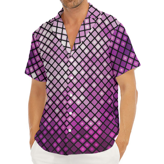 Purple Disco Lights Pattern Print Men's Deep V-Neck Shirt