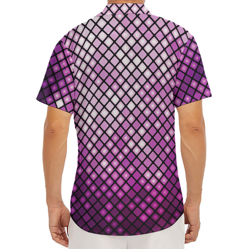 Purple Disco Lights Pattern Print Men's Deep V-Neck Shirt