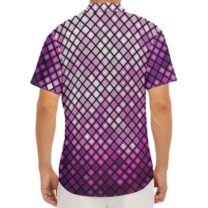 Purple Disco Lights Pattern Print Men's Deep V-Neck Shirt