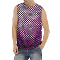 Purple Disco Lights Pattern Print Men's Fitness Tank Top