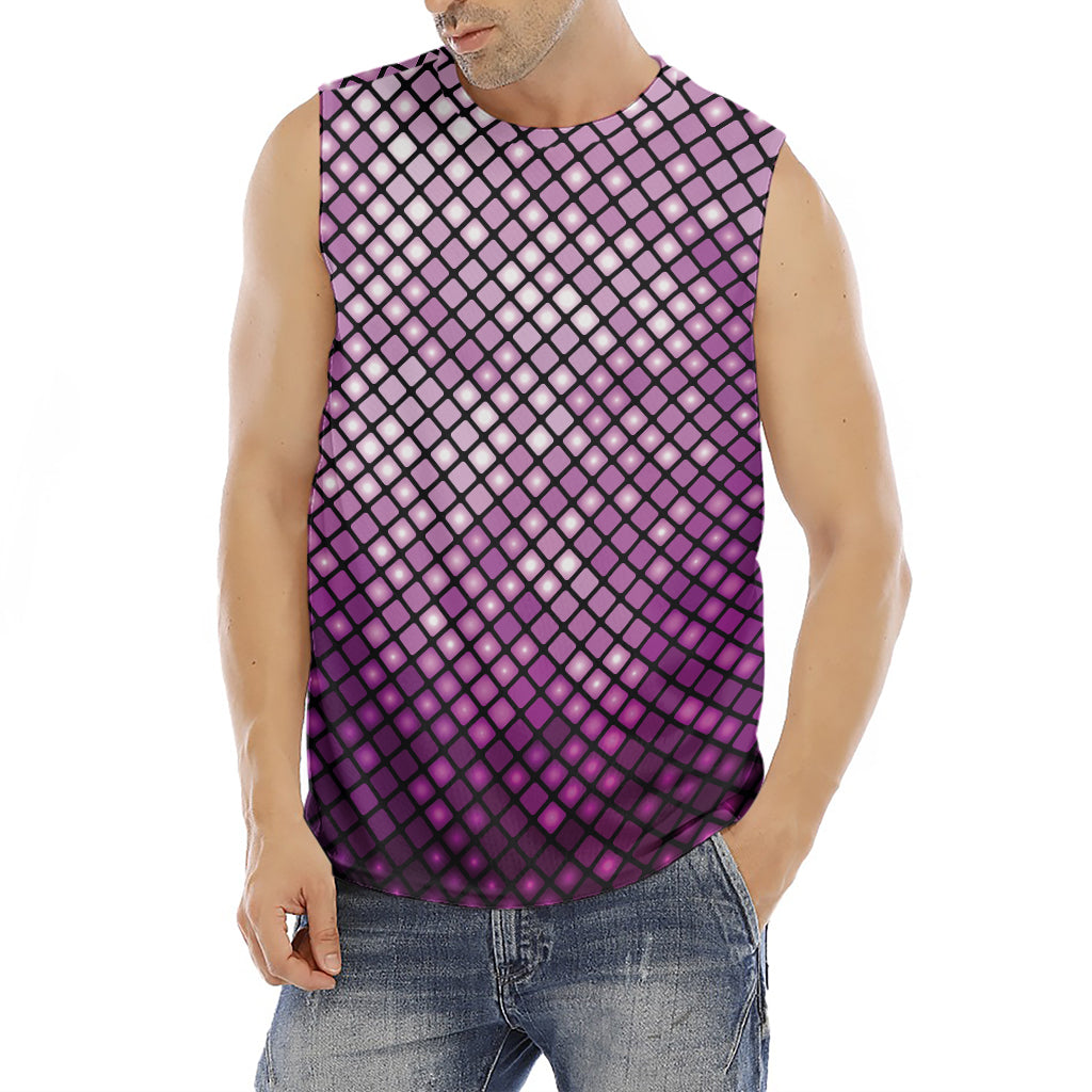 Purple Disco Lights Pattern Print Men's Fitness Tank Top