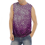 Purple Disco Lights Pattern Print Men's Fitness Tank Top