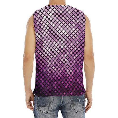 Purple Disco Lights Pattern Print Men's Fitness Tank Top