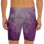 Purple Disco Lights Pattern Print Men's Long Boxer Briefs