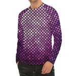 Purple Disco Lights Pattern Print Men's Long Sleeve Rash Guard