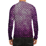 Purple Disco Lights Pattern Print Men's Long Sleeve Rash Guard