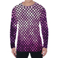 Purple Disco Lights Pattern Print Men's Long Sleeve T-Shirt