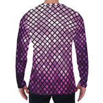 Purple Disco Lights Pattern Print Men's Long Sleeve T-Shirt