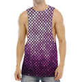 Purple Disco Lights Pattern Print Men's Muscle Tank Top