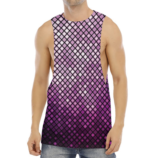 Purple Disco Lights Pattern Print Men's Muscle Tank Top