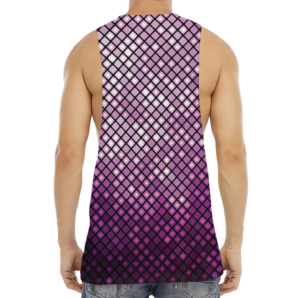 Purple Disco Lights Pattern Print Men's Muscle Tank Top