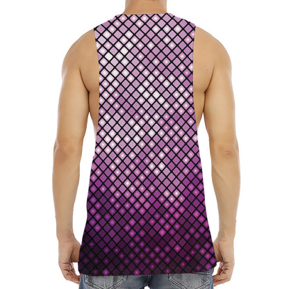 Purple Disco Lights Pattern Print Men's Muscle Tank Top