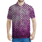 Purple Disco Lights Pattern Print Men's Polo Shirt