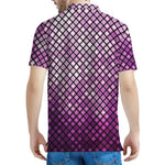 Purple Disco Lights Pattern Print Men's Polo Shirt