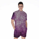 Purple Disco Lights Pattern Print Men's Rompers