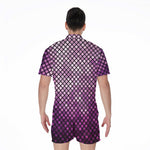 Purple Disco Lights Pattern Print Men's Rompers