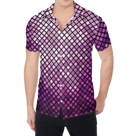 Purple Disco Lights Pattern Print Men's Shirt
