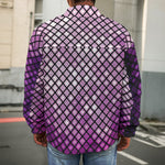 Purple Disco Lights Pattern Print Men's Shirt Jacket