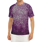 Purple Disco Lights Pattern Print Men's Short Sleeve Rash Guard