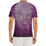 Purple Disco Lights Pattern Print Men's Short Sleeve Rash Guard