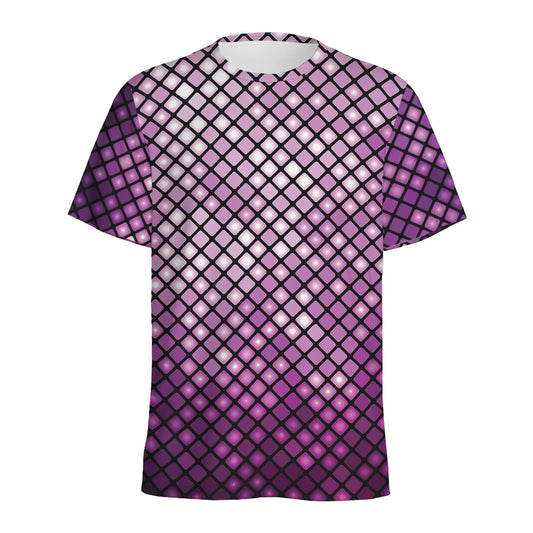 Purple Disco Lights Pattern Print Men's Sports T-Shirt