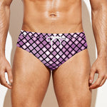 Purple Disco Lights Pattern Print Men's Swim Briefs
