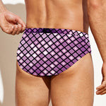 Purple Disco Lights Pattern Print Men's Swim Briefs