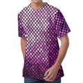 Purple Disco Lights Pattern Print Men's Velvet T-Shirt