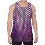 Purple Disco Lights Pattern Print Men's Velvet Tank Top