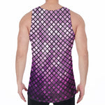 Purple Disco Lights Pattern Print Men's Velvet Tank Top