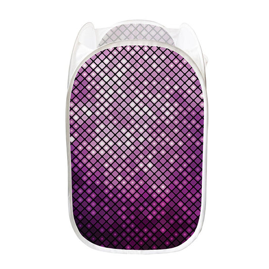 Purple Disco Lights Pattern Print Mesh Laundry Hamper