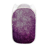 Purple Disco Lights Pattern Print Mesh Laundry Hamper