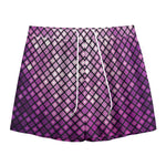 Purple Disco Lights Pattern Print Mesh Shorts